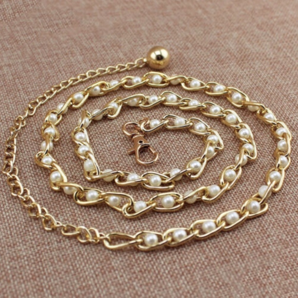 Gold Beaded Chain Belt - Picture 2 of 5